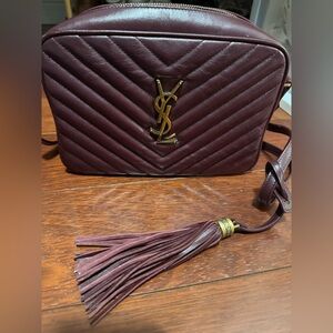 Yves Saint Laurent Dark Red Quilted Crossbody Bag